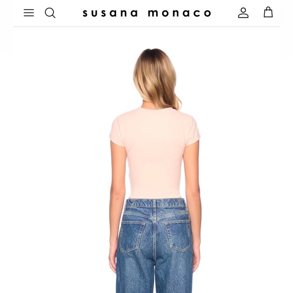 Susana Monaco cap sleeve T-shirt Medium cropped - Picture 3 of 7